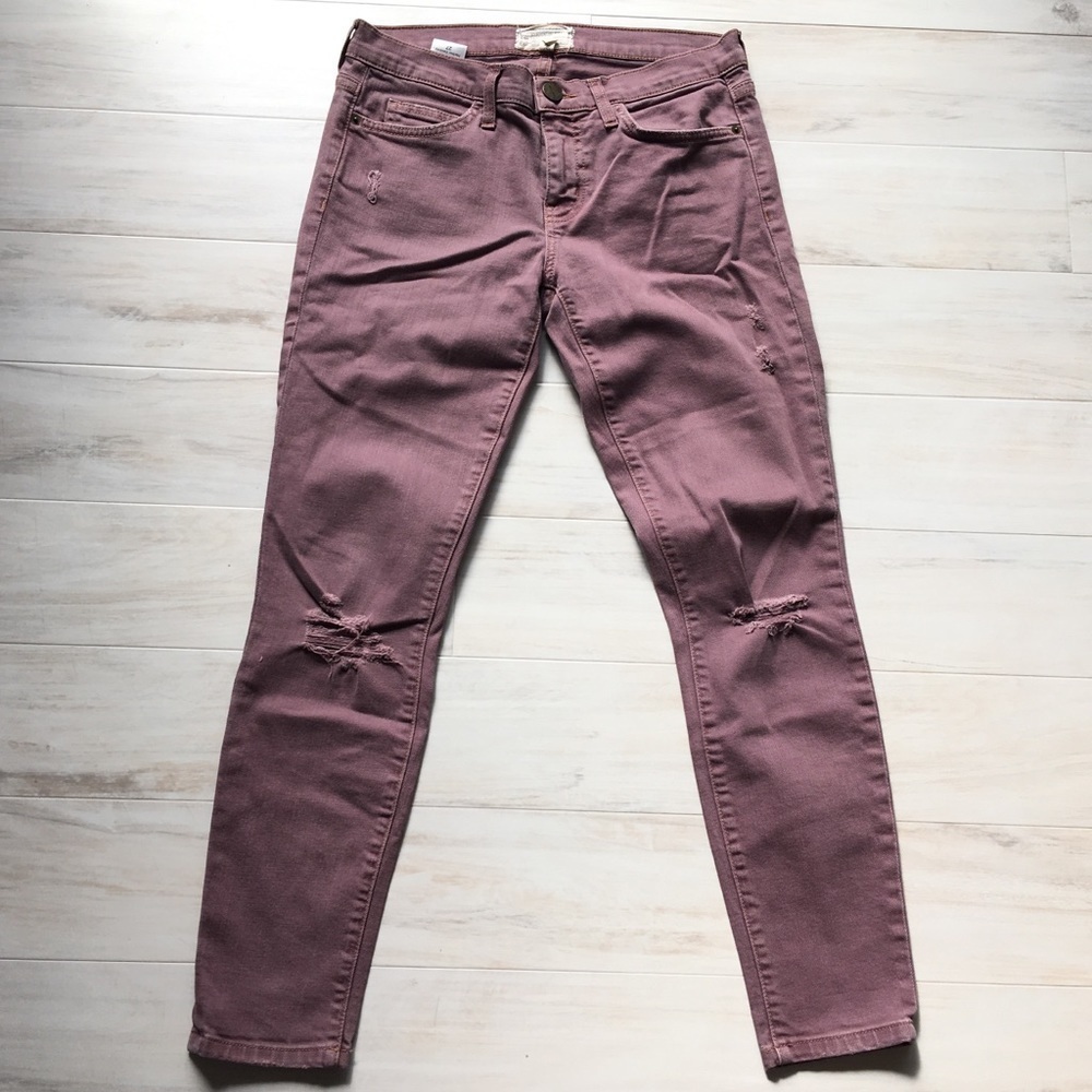 Current/Elliott Rose Taupe Skinny Denim Jeans